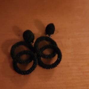 Elegant Green Beaded Earrings